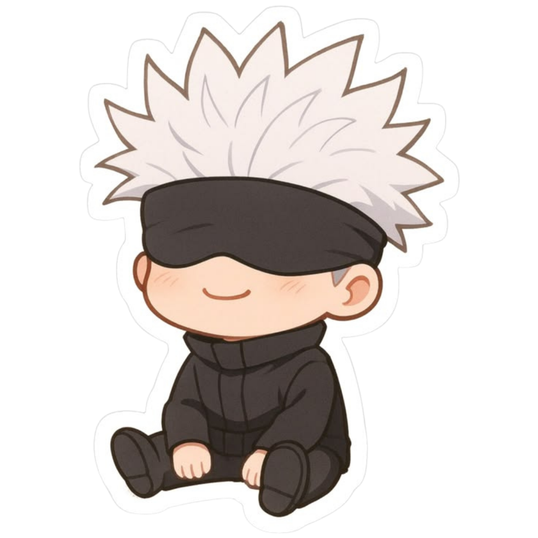 Satoru Gojo Chibi Seating Jujutsu Kaisen Anime stickers