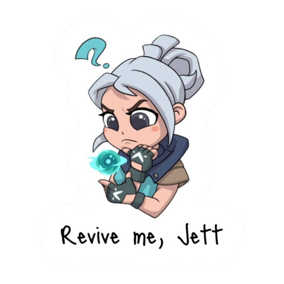 Agent Jett Revive Me Valorant stickers