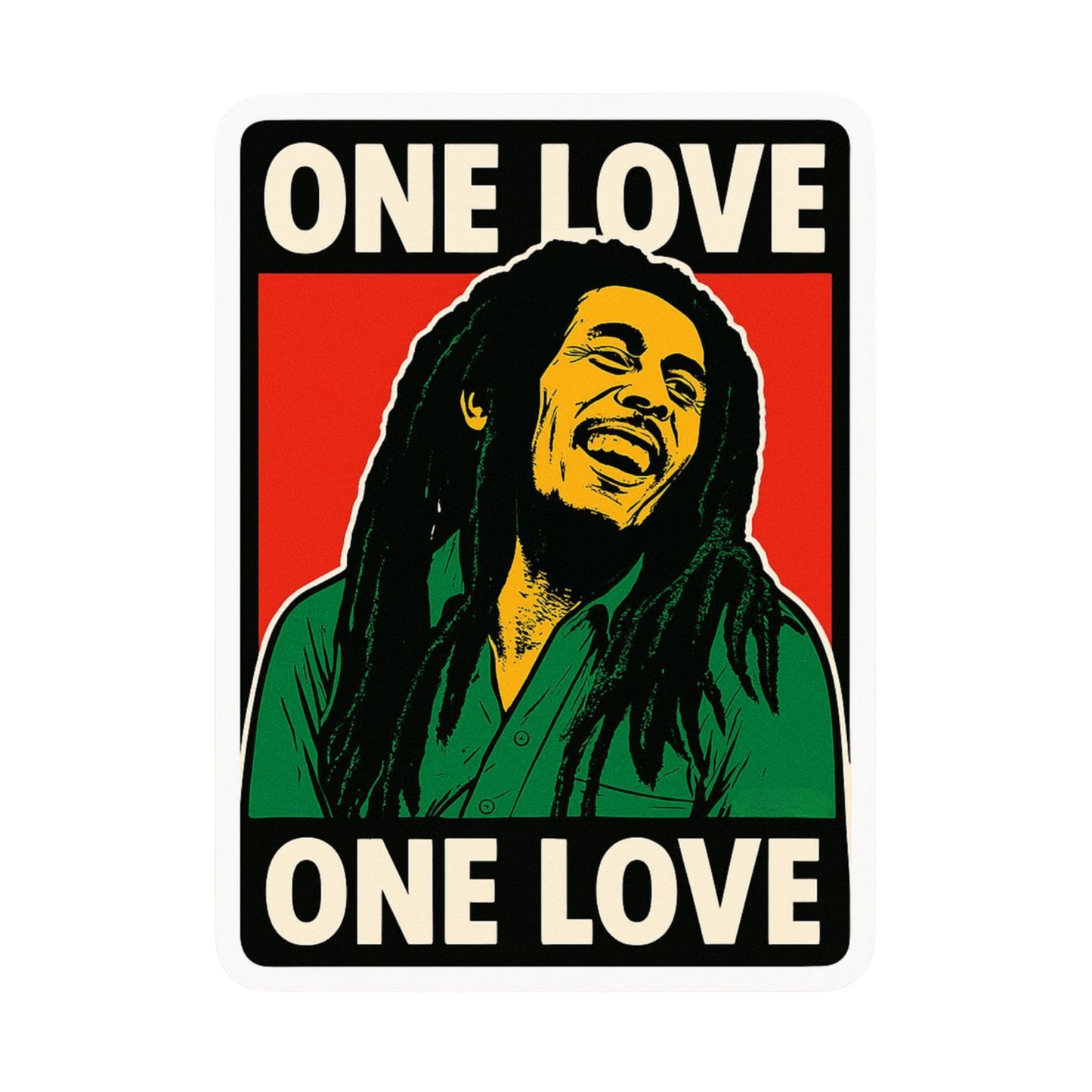 One Love Bob Marley Hemp Sticker | StickerBD