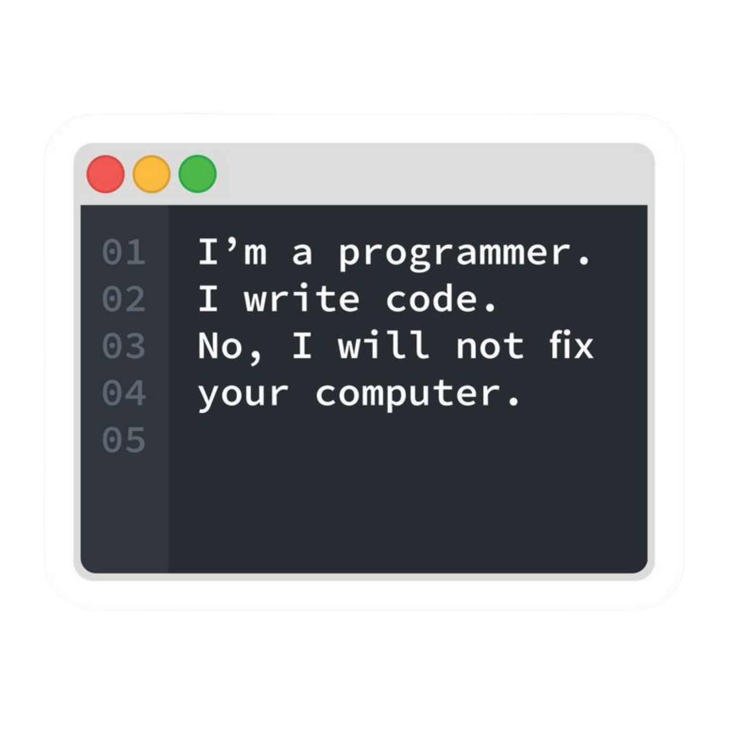 Programmer Sticker #19 | Coding & Developer Laptop Sticker | StickerBD
