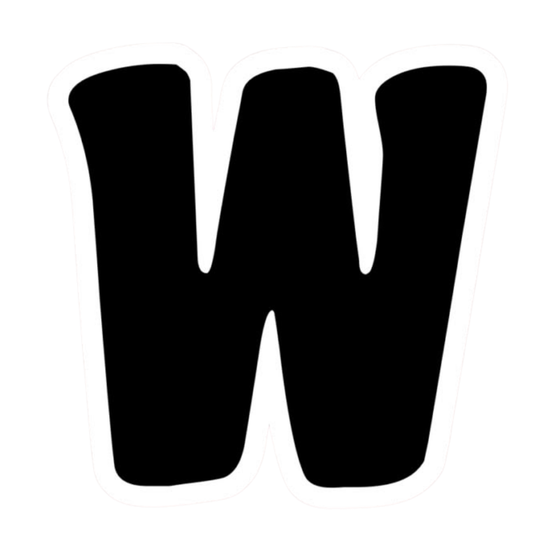 Letter W English Alphabet Sticker | Educational A-Z Sticker | StickerBD