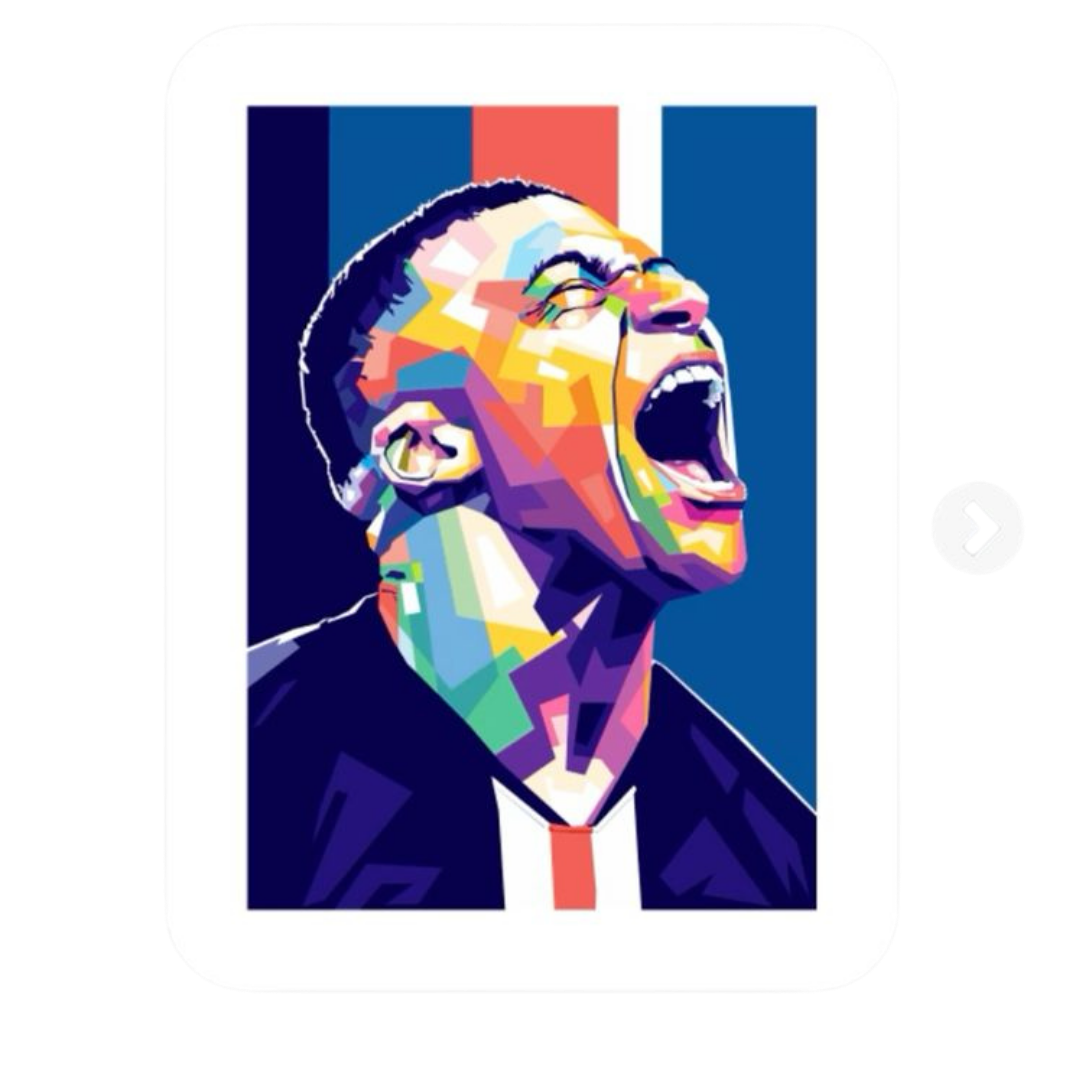 Kylian Mbappé 9 | Football Player Premium Sticker
