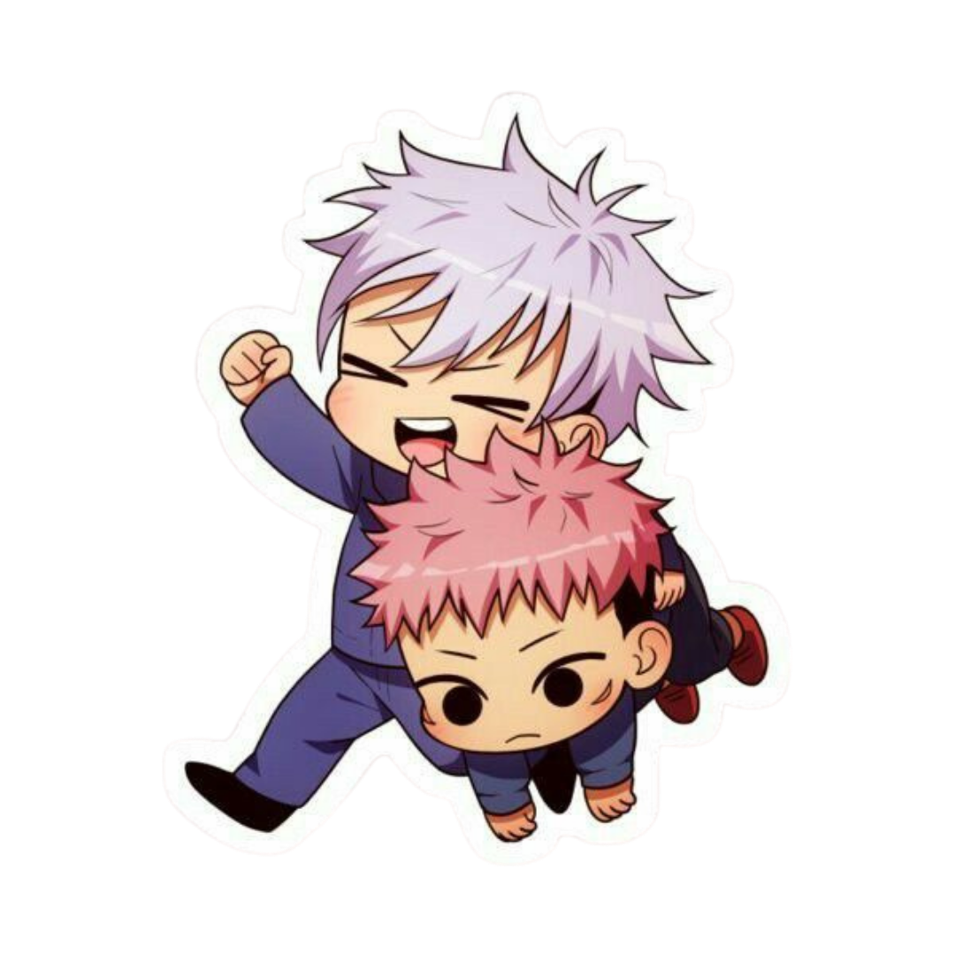 Satoru Gojo Yuji running Jujutsu Kaisen Anime stickers