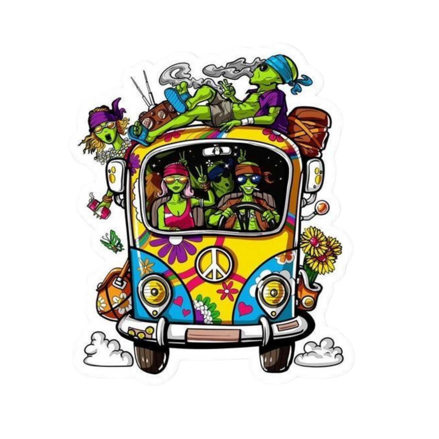 Hippy van Hemp Sticker | StickerBD
