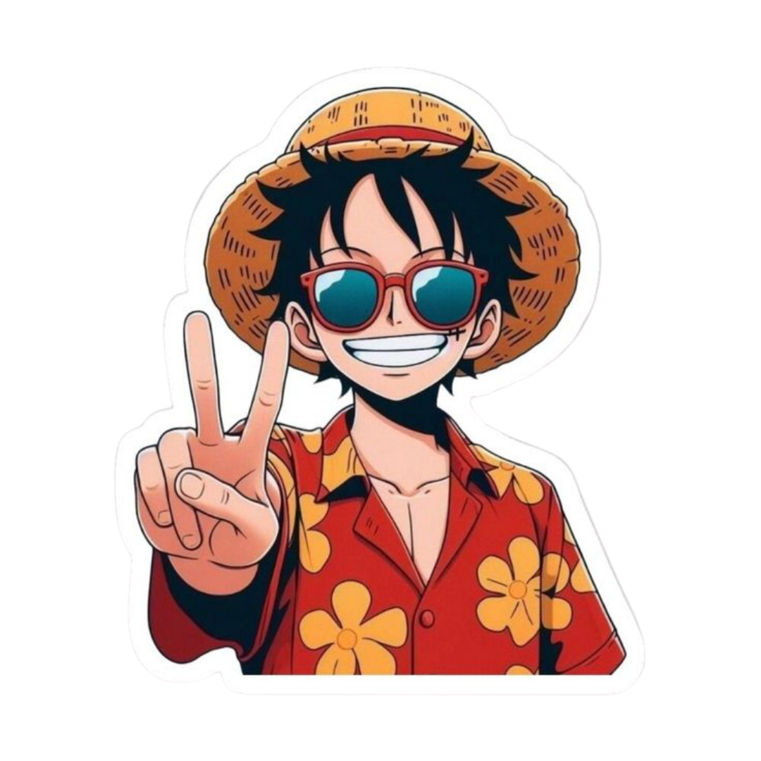 Monkey D. Luffy victory sign Anime stickers