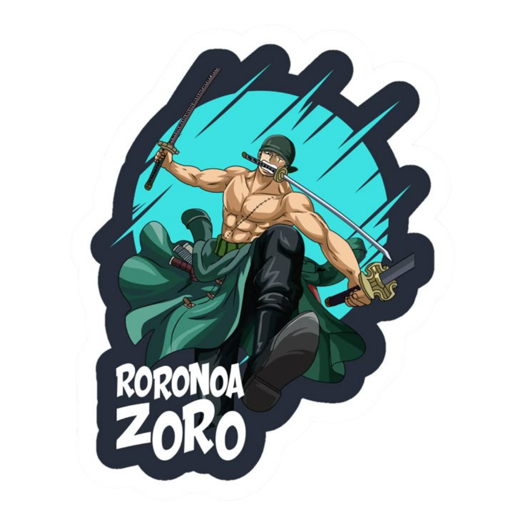 Roronoa Zoro One Piece Sticker 13 | Three Sword Style Premium Sticker