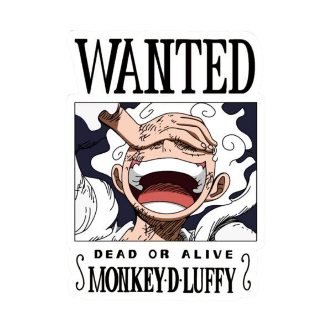 Monkey D. Luffy wanted sign Anime stickers