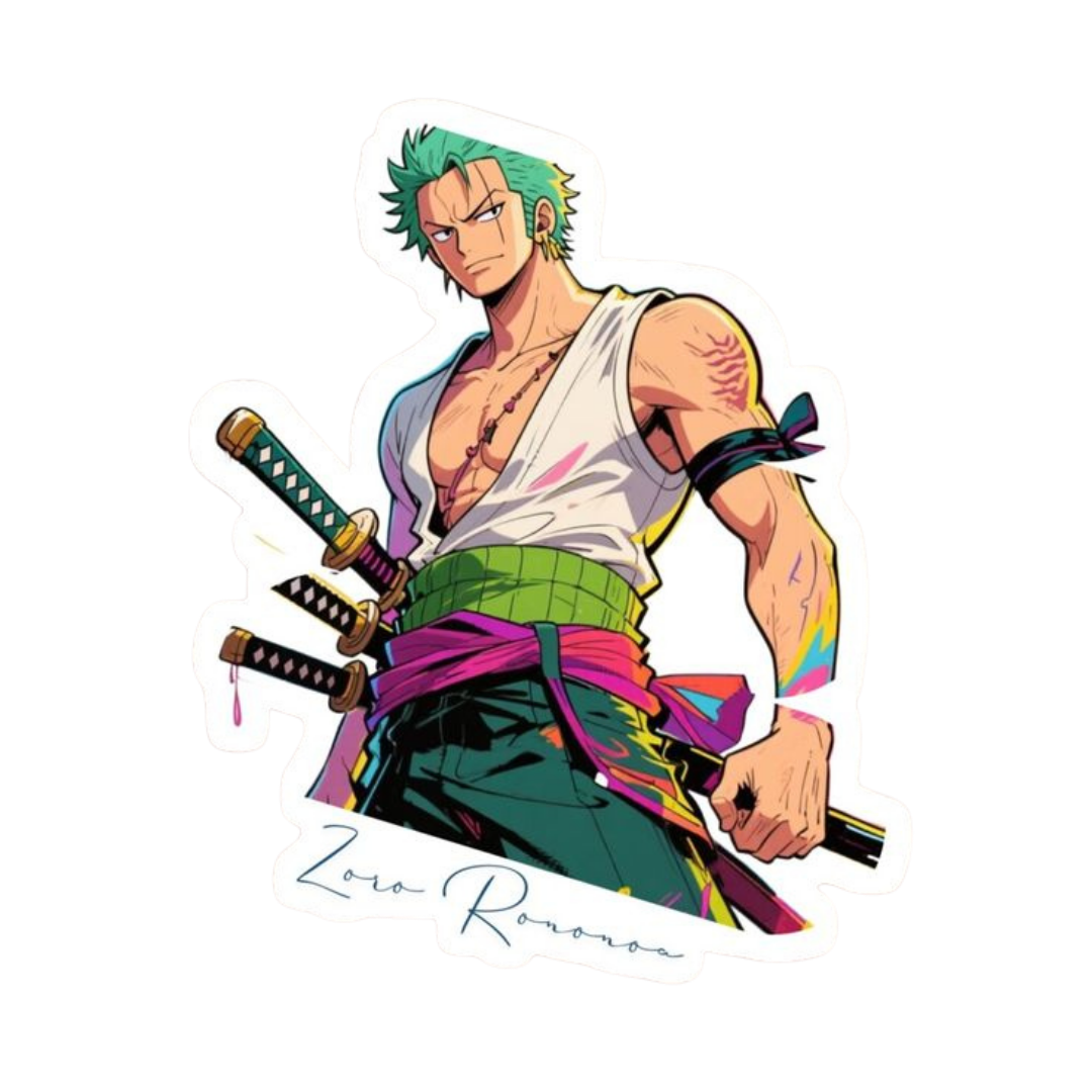 Roronoa Zoro One Piece Sticker 16 | Three Sword Style Premium Sticker