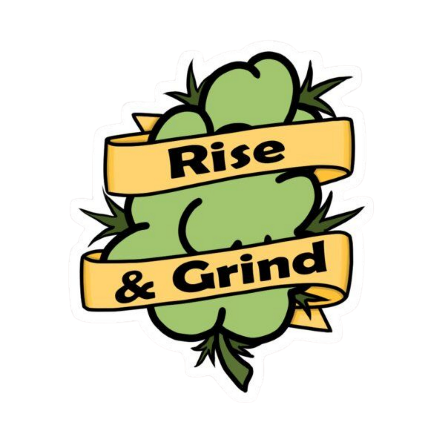 Rise and Grind Hemp Sticker | StickerBD