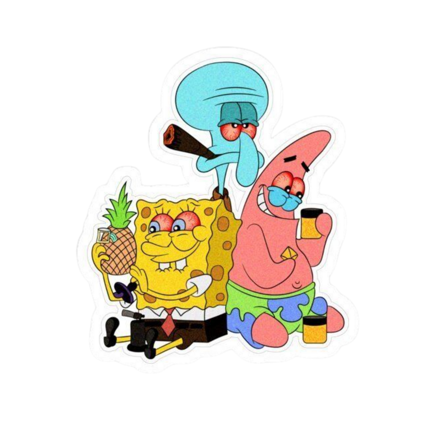 SpongeBob Trio Hemp Sticker | StickerBD