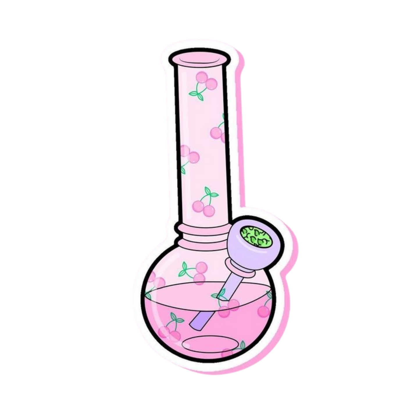 Pink Bong Hemp Sticker | StickerBD