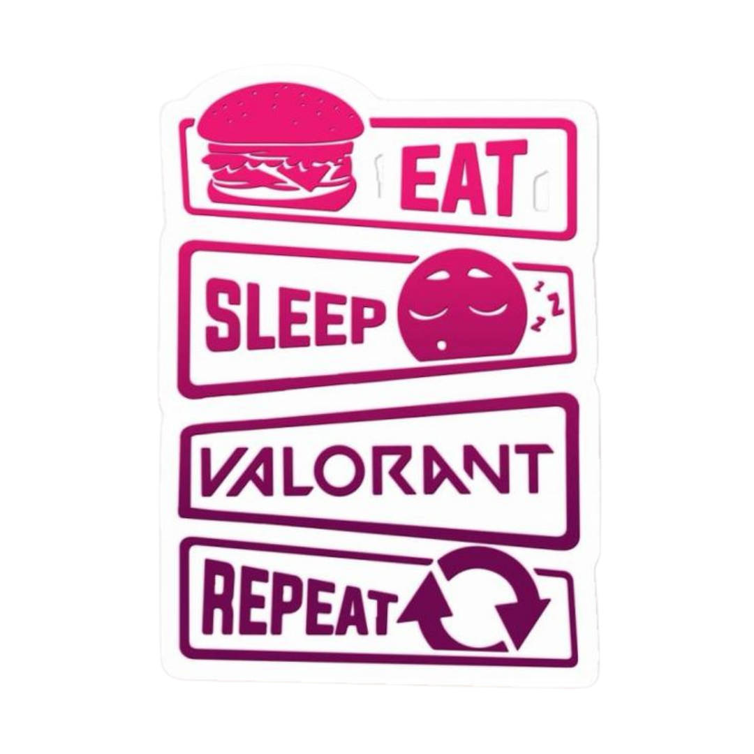 Eat sleep valorant repeat Valorant stickers