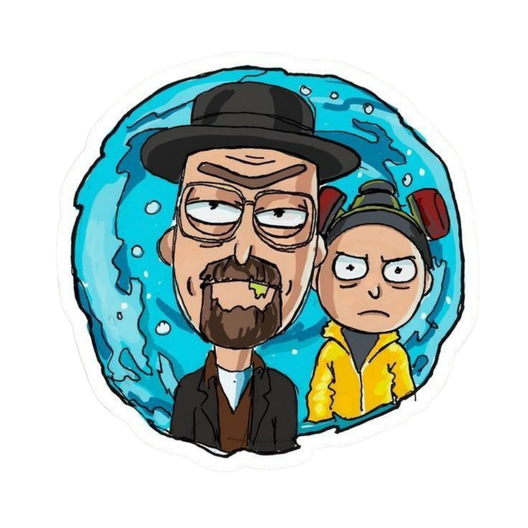 Rick and Morty X Heisenberg Sticker