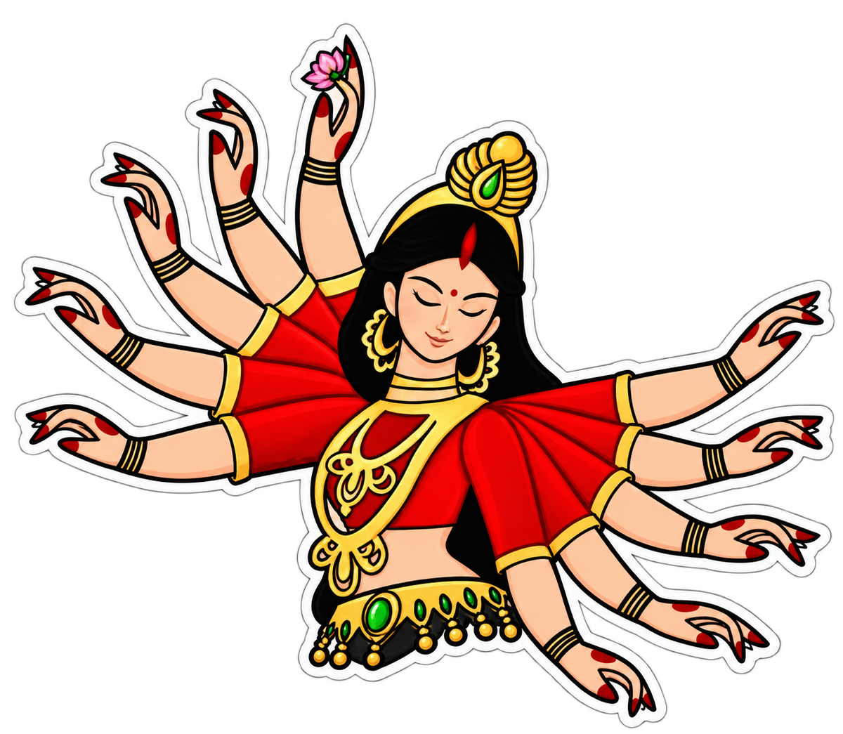 Durga Ma 2 | Om, Gods, Mantras & Spritual Symbols | StickerBD