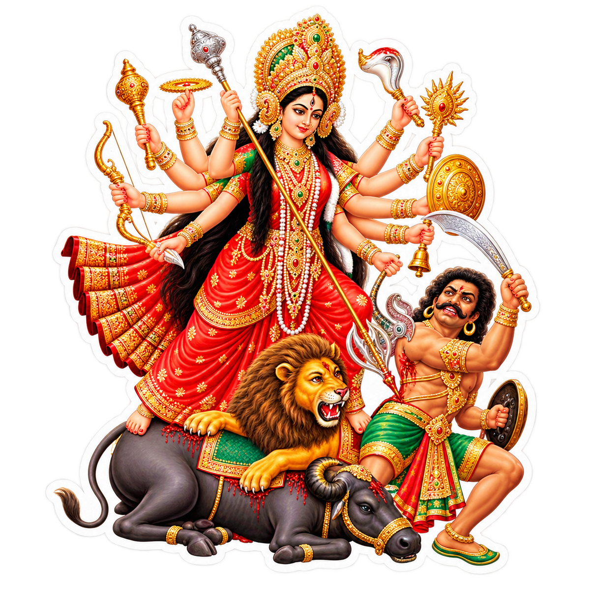 Ma Durga 14 | Om, Gods, Mantras & Spritual Symbols | StickerBD