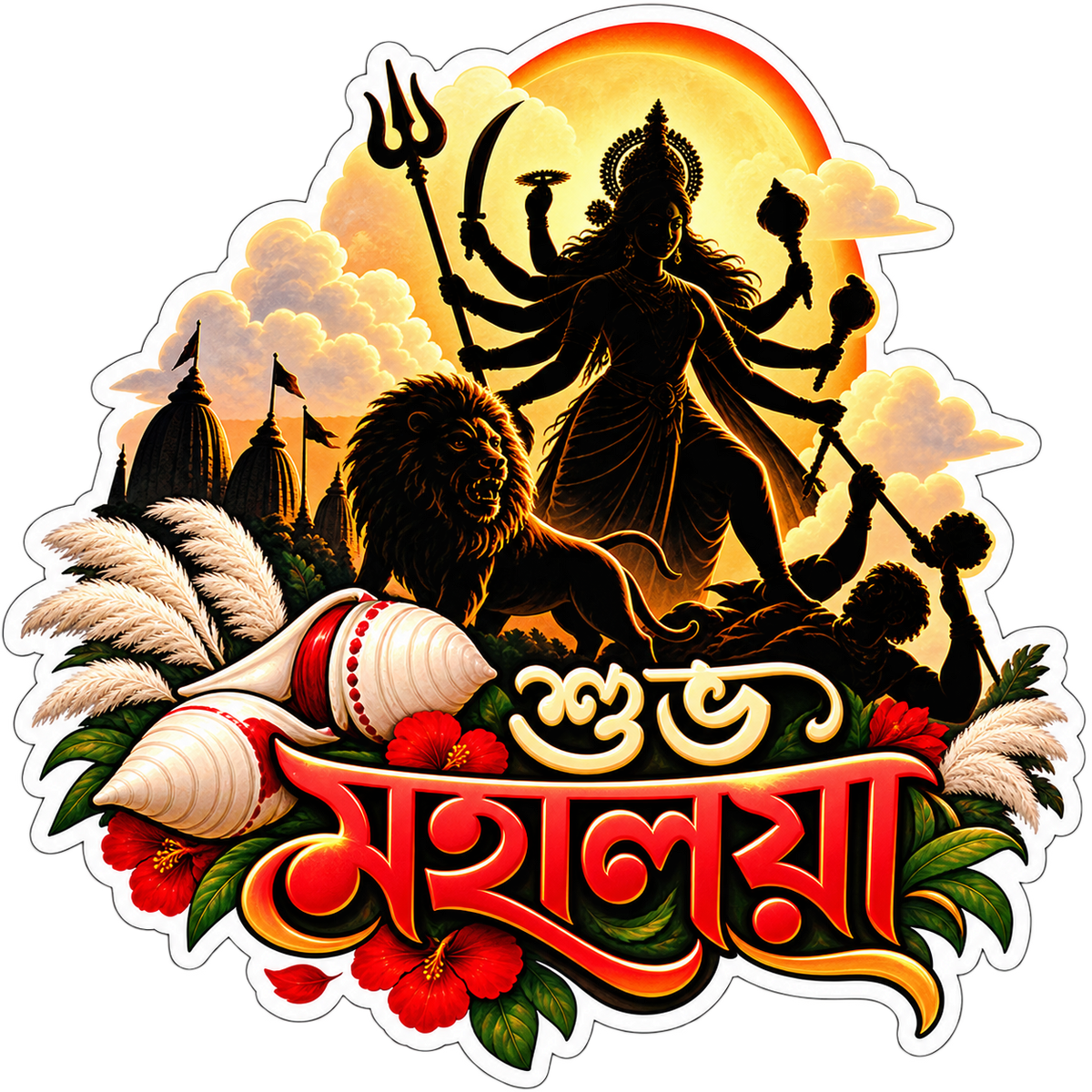 Shuvo Mahalaya | Om, Gods, Mantras & Spritual Symbols | StickerBD