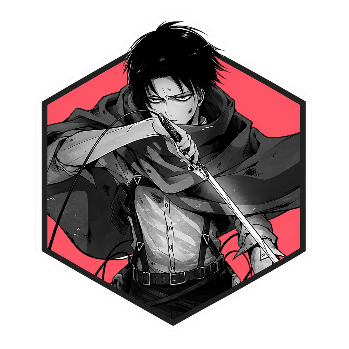 Levi Ackerman Attack on Titan Anime Sticker