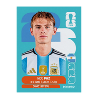 Nico Paz | Argentina Player Card Sticker | StickerBD