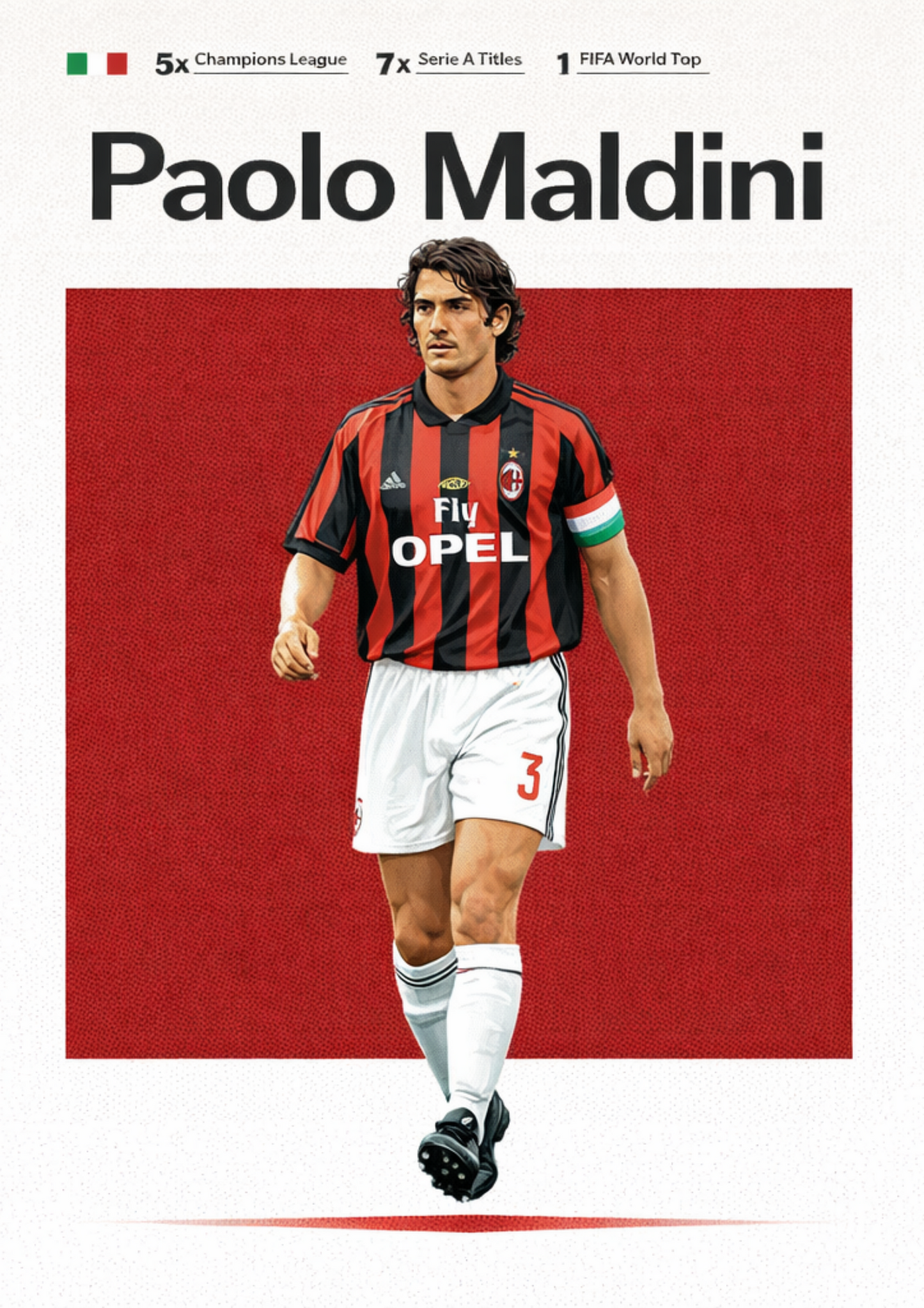 Paolo Maldini | Mini Poster Sticker