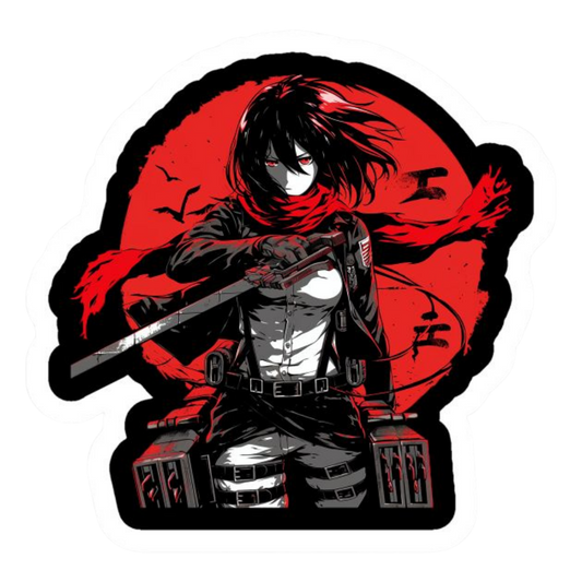 Mikasa Ackerman Attack on Titan Sticker 10 | Anime Warrior Premium Sticker