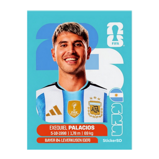 Exequiel Palacios | Argentina Player Card Sticker | StickerBD