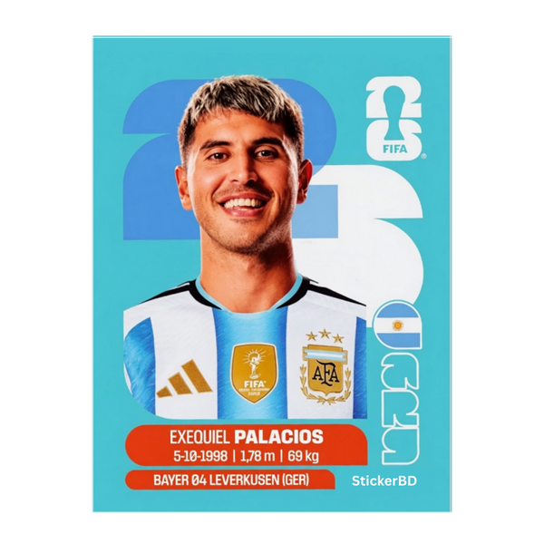 Exequiel Palacios | Argentina Player Card Sticker | StickerBD