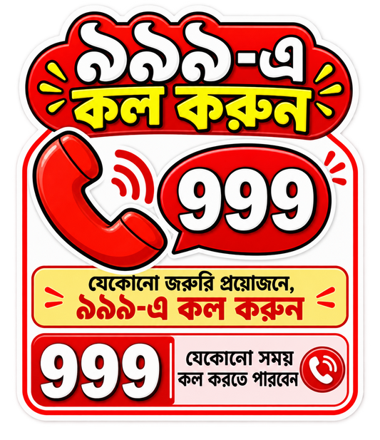 999 Police Hotline Sticker