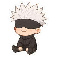 Satoru Gojo Chibi Seating Jujutsu Kaisen Anime stickers