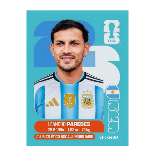 Leandro Paredes | Argentina Player Card Sticker | StickerBD