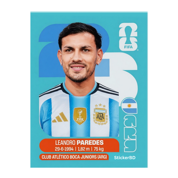 Leandro Paredes | Argentina Player Card Sticker | StickerBD