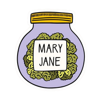 Mary Jane Hemp Sticker | StickerBD