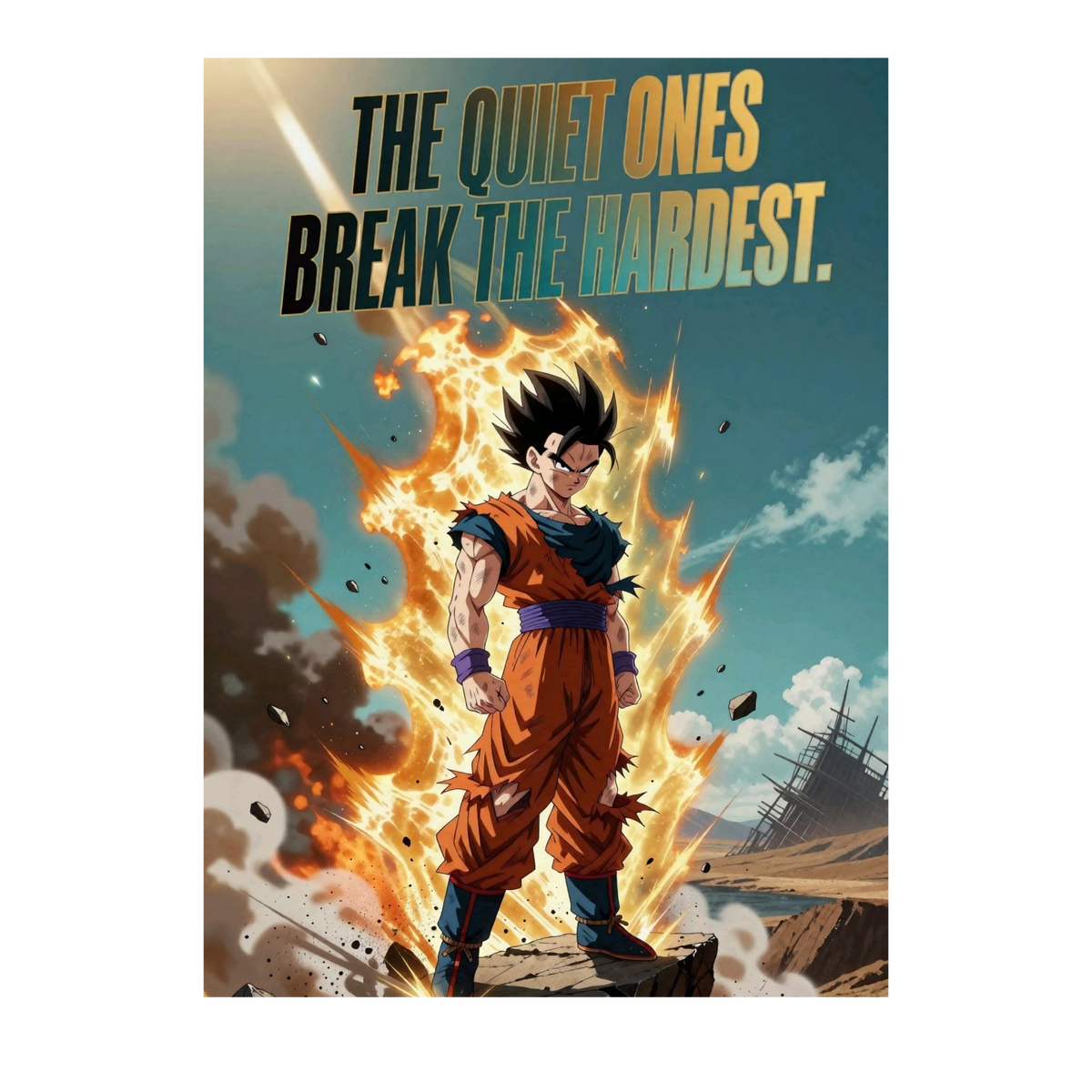Dragon Ball Motivational 4-Frame Poster Bundle | StickerBD