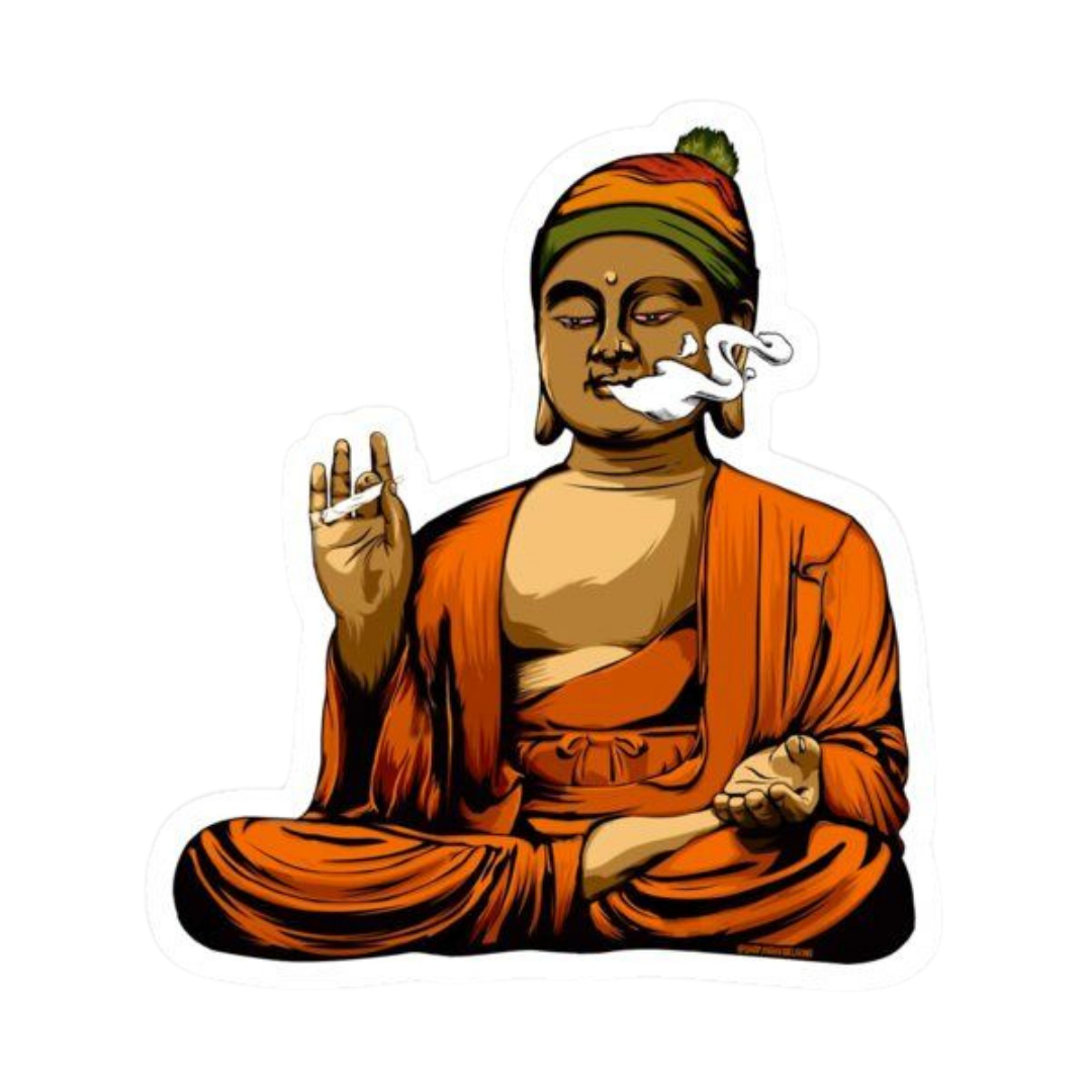 Stoned Buddha  Hemp Sticker