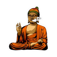 Stoned Buddha  Hemp Sticker