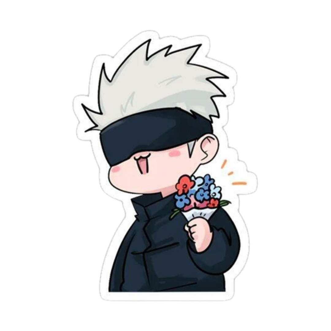 Satoru Gojo Chibi Flower Jujutsu Kaisen Anime stickers