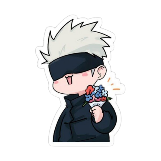 Satoru Gojo Chibi Flower Jujutsu Kaisen Anime stickers