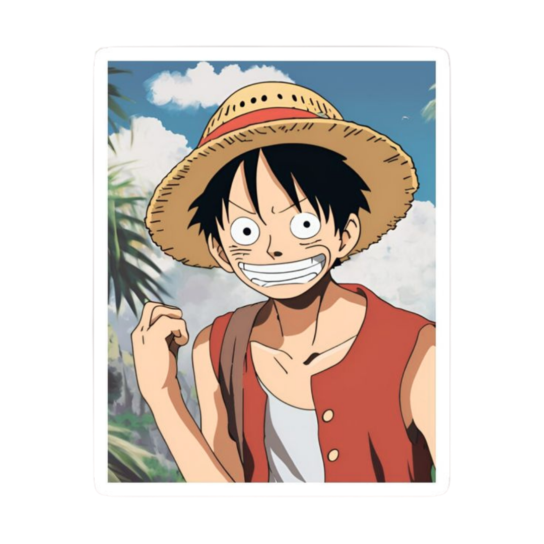 Monkey D Luffy One Piece Sticker | Straw Hat Pirate Premium Sticker