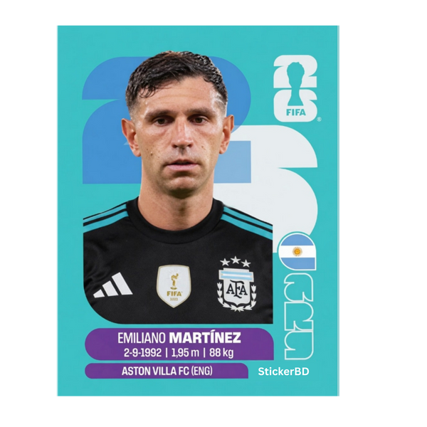 Emiliano Martínez | Argentina Player Card Sticker | StickerBD