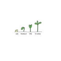 Give Yourself Time To Grow Motivation Sticker