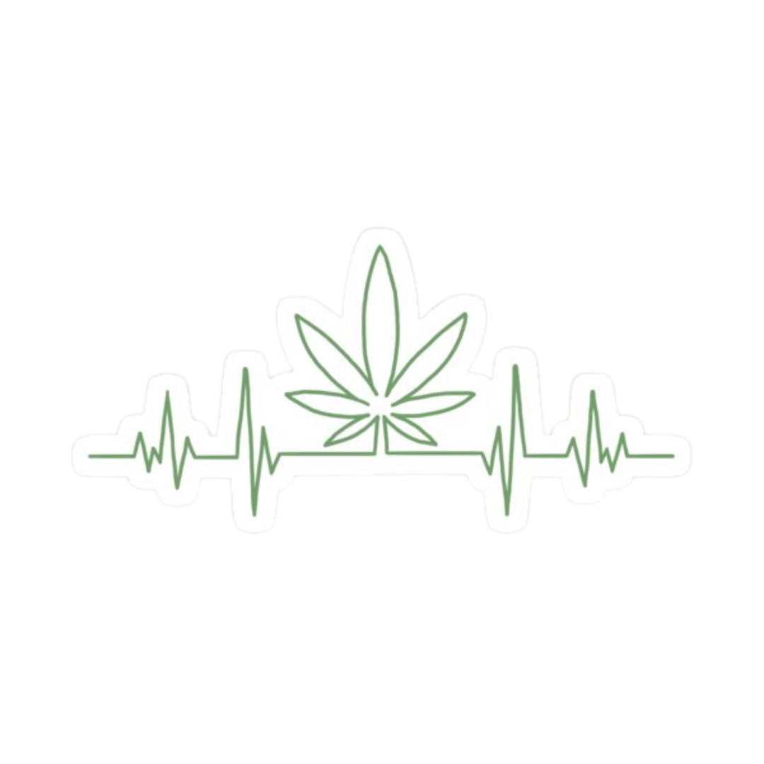 Heart beat Hemp Sticker