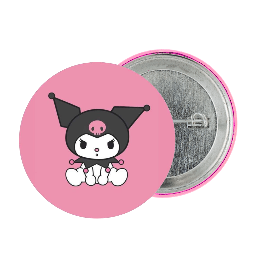 Kuromi Pink Tinplate Badge