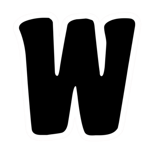 Letter W English Alphabet Sticker | Educational A-Z Sticker | StickerBD