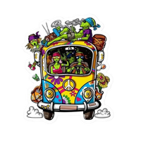 Hippy van Hemp Sticker | StickerBD