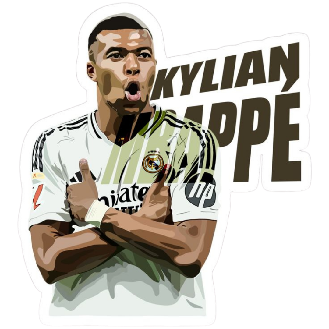 Kylian Mbappé 12 | Football Player Premium Sticker