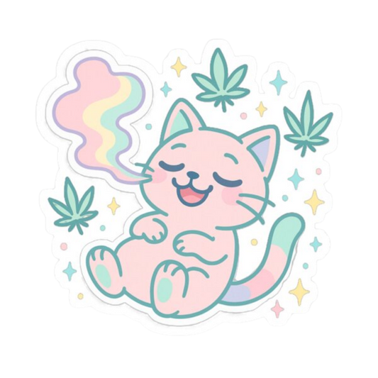 Cat High Hemp Sticker