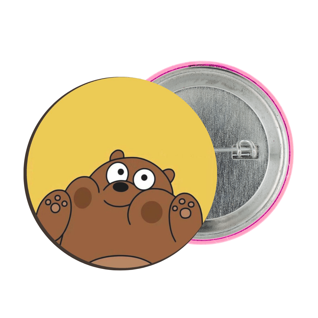 Grizzly Bear Tinplate Badge
