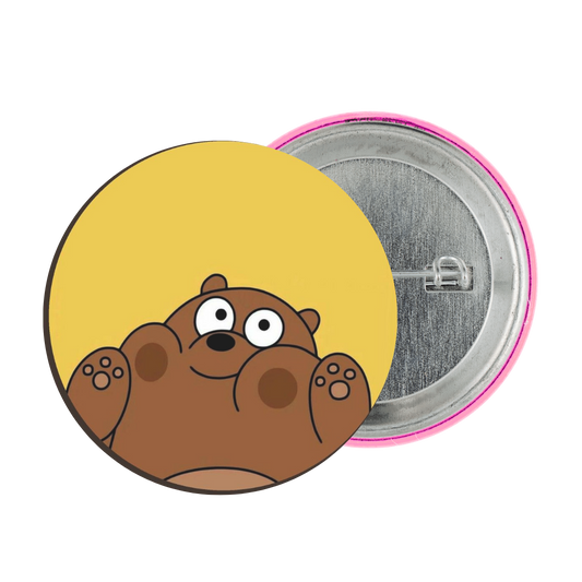 Grizzly Bear Tinplate Badge