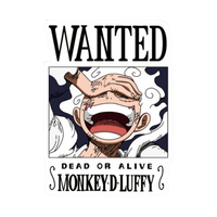 Monkey D. Luffy wanted sign Anime stickers