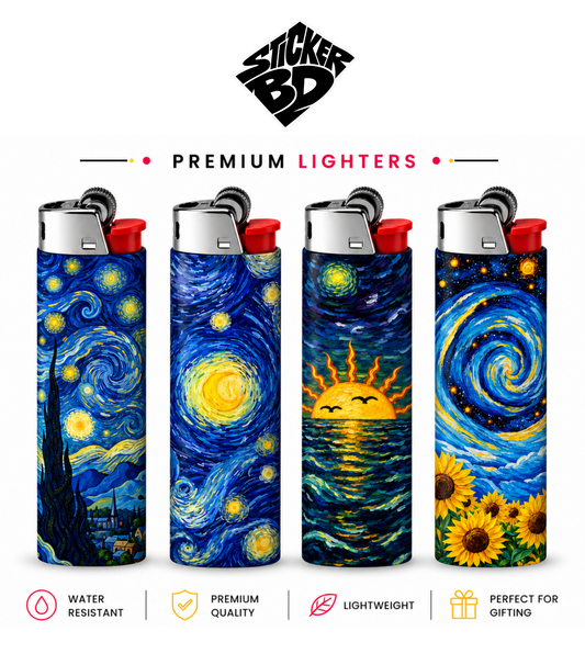 Van Gogh Lighter Pack – Bold Aesthetic Pocket Lighter | StickerBD