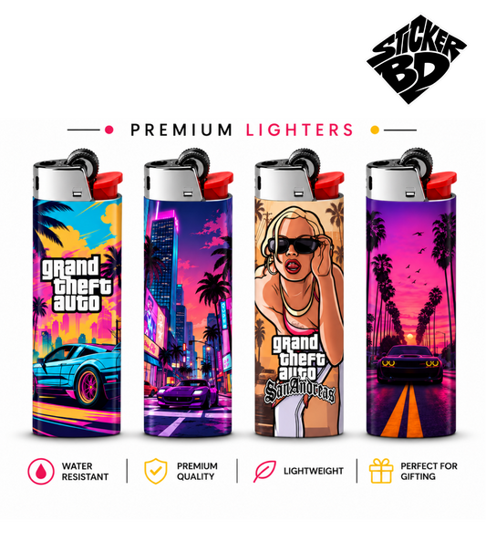 GTA Lighter Pack – Bold Aesthetic Pocket Lighter | StickerBD